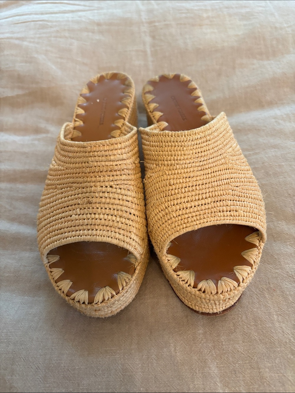 Carrie Forbes Raffia Slide Sandals
